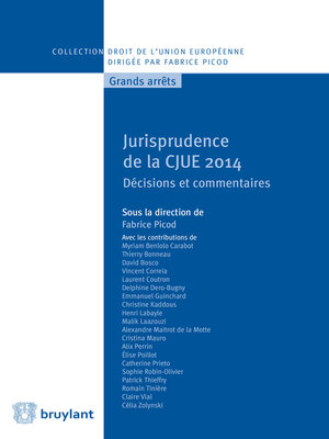 cover image of Jurisprudence de la CJUE 2014